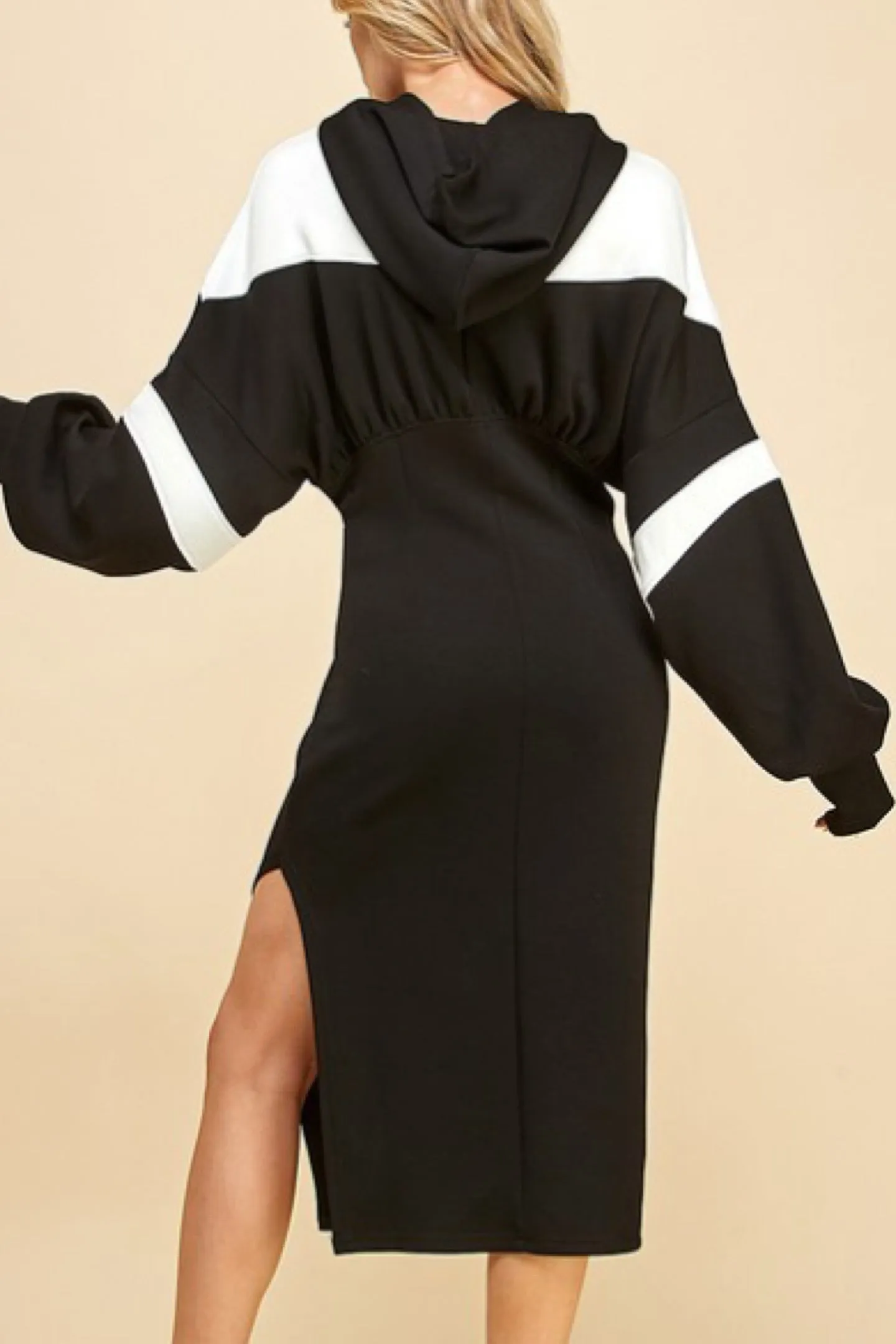 HOODED FASHION SWEATER DRESS