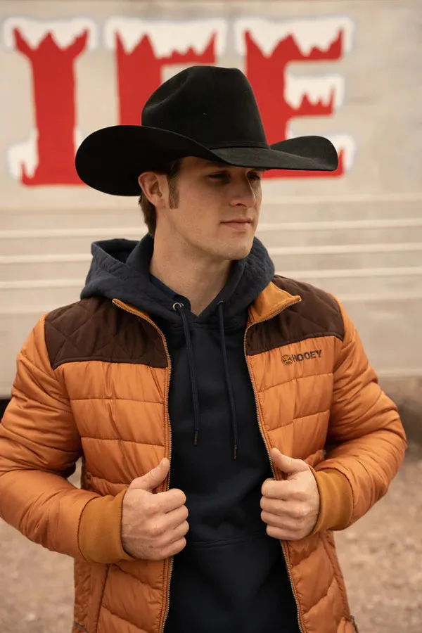 Hooey Puffer Jacket Tan with Brown