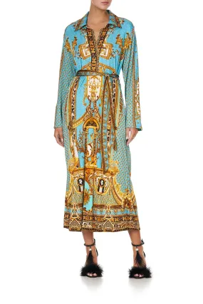 JERSEY SHIRT DRESS DRIPPING IN DECADENCE