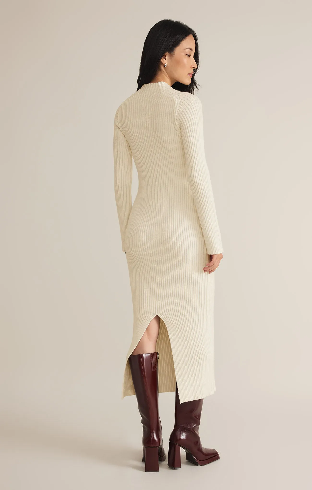 Kass Mock Neck Sweater Midi Dress