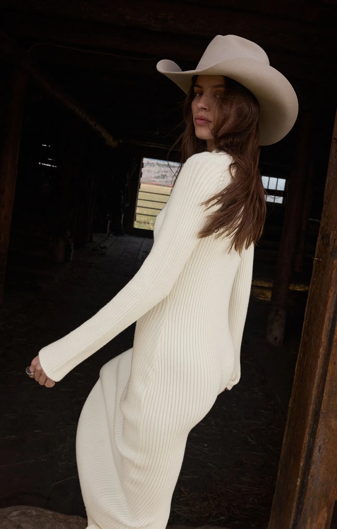 Kass Mock Neck Sweater Midi Dress