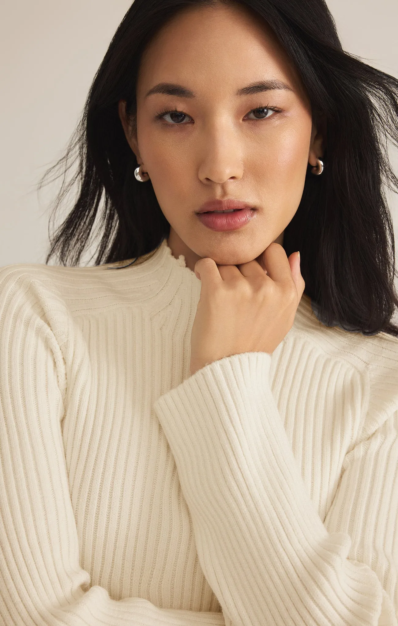 Kass Mock Neck Sweater Midi Dress