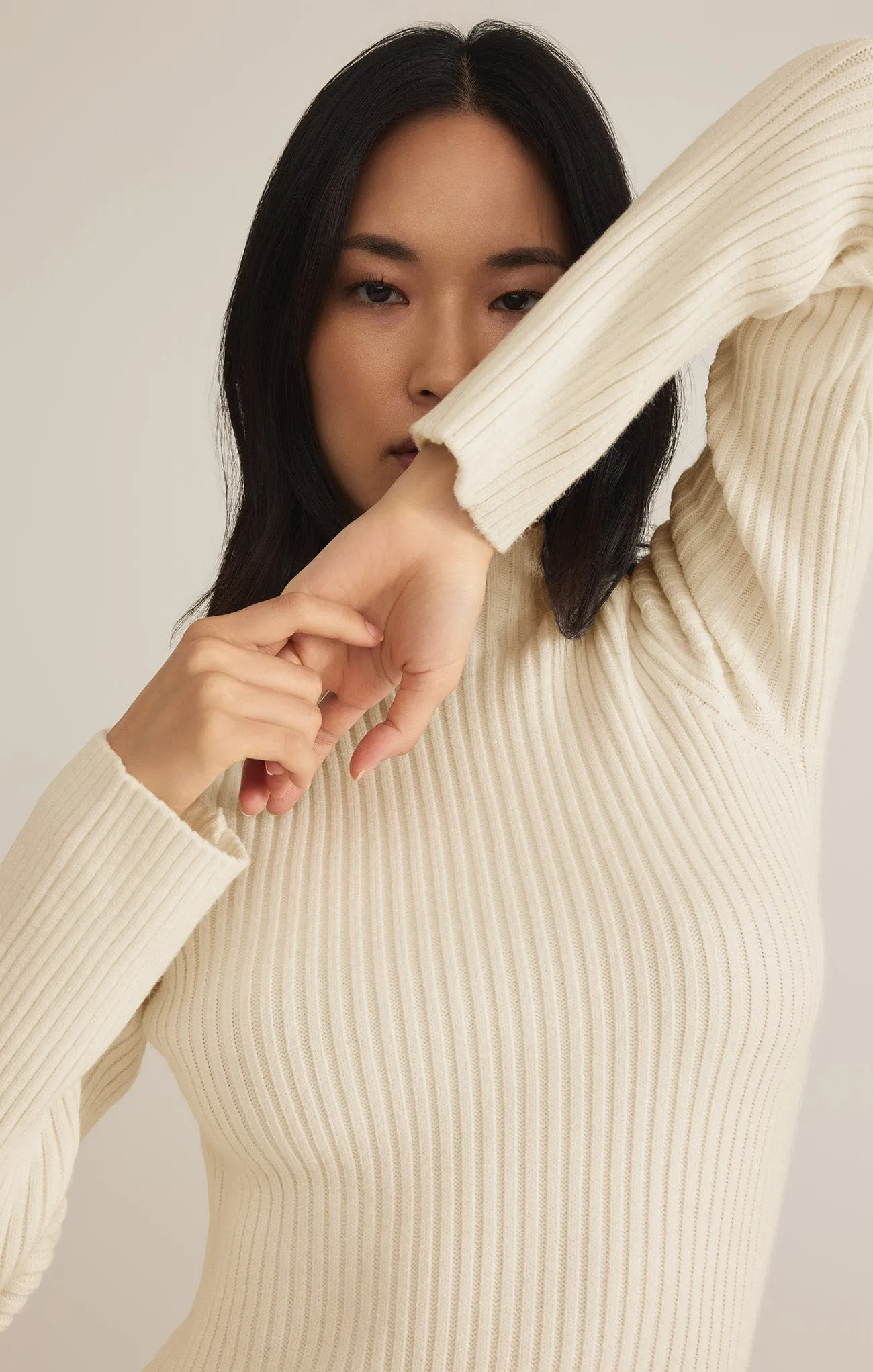 Kass Mock Neck Sweater Midi Dress