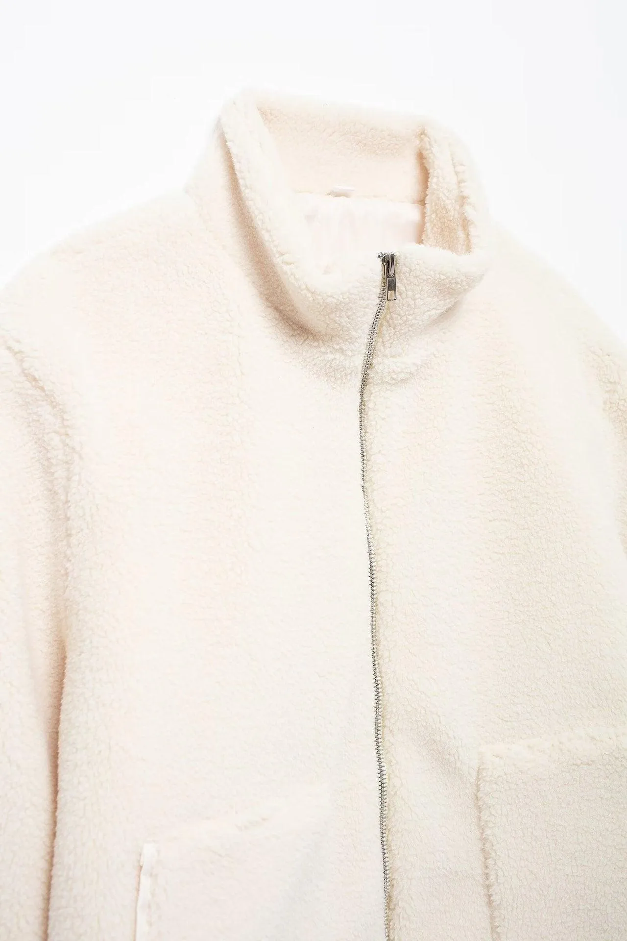 Ladies Polar Fleece Solid Color Zip Jacket SKT4672