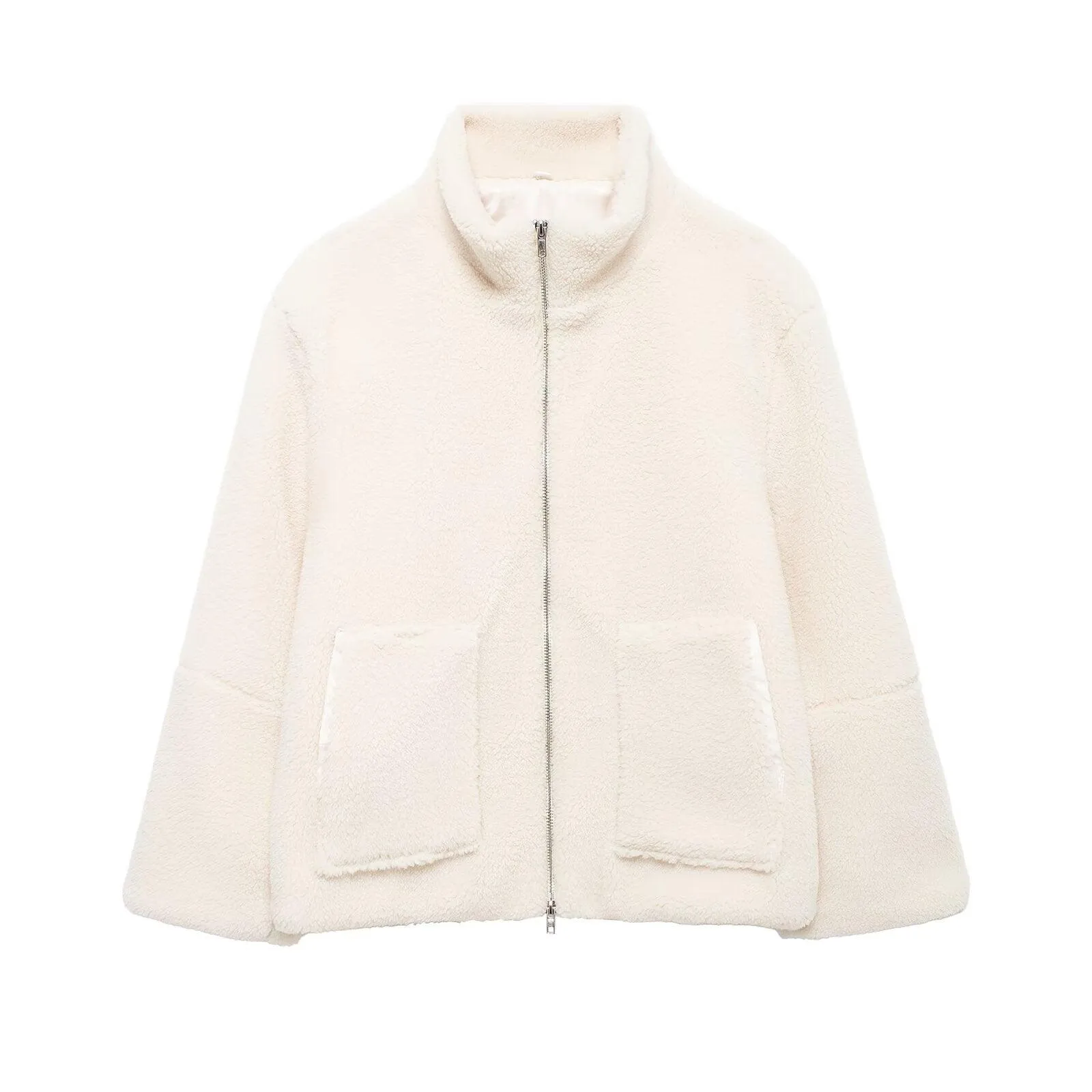 Ladies Polar Fleece Solid Color Zip Jacket SKT4672