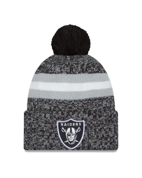 Las Vegas Raiders New Era 2023 Sideline - Sport Cuffed Pom Knit Hat - Black