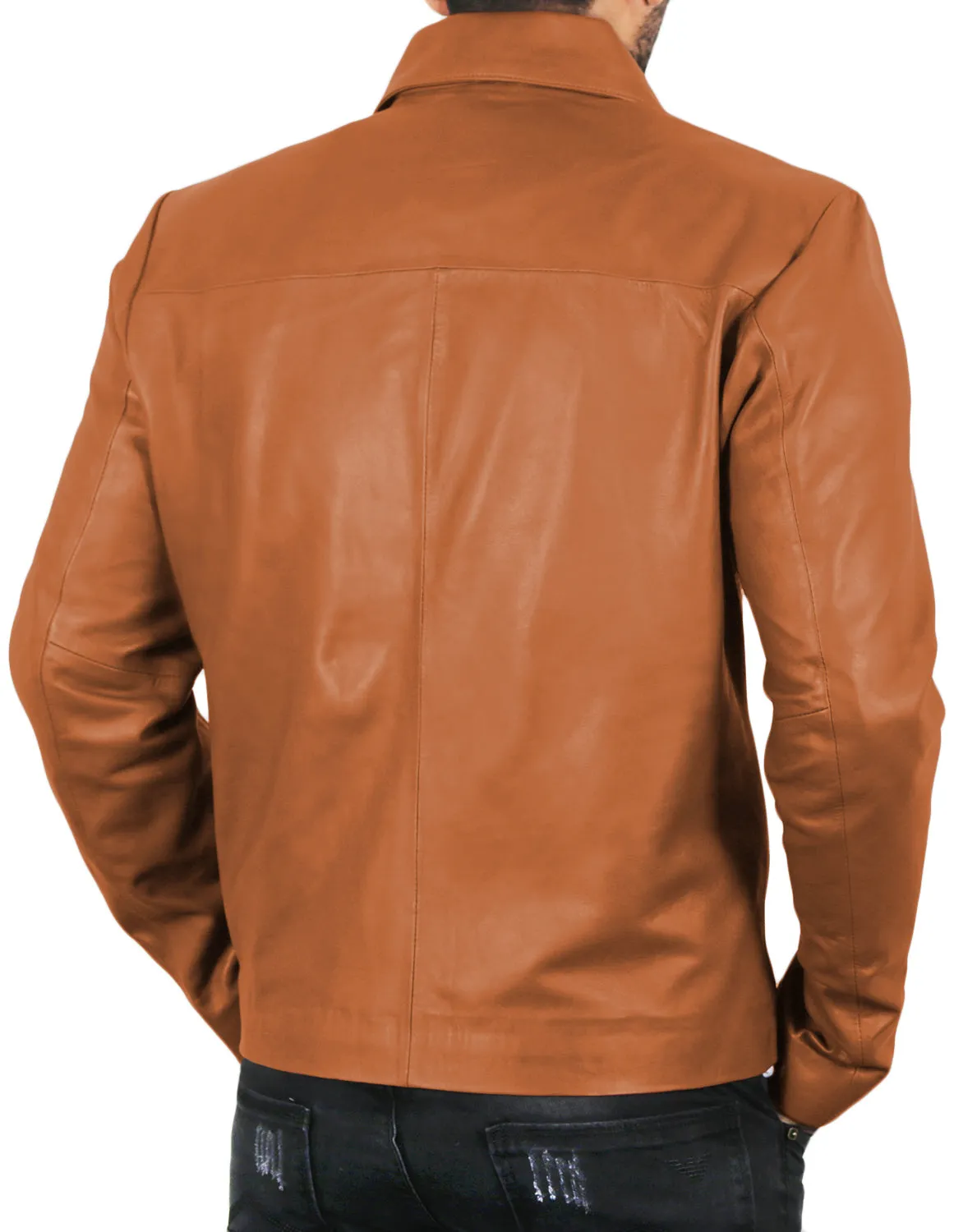 Leather Jackets Hub Mens Genuine Lambskin Leather Jacket (Black, Aviator Jacket) - 1501331