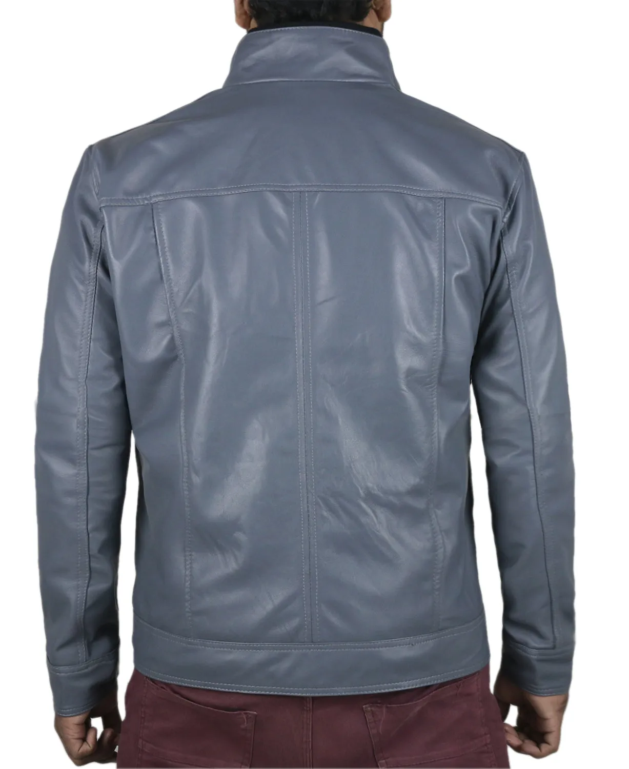 Leather Jackets Hub Mens Genuine Lambskin Leather Jacket (Black, Fencing Jacket) - 1501063
