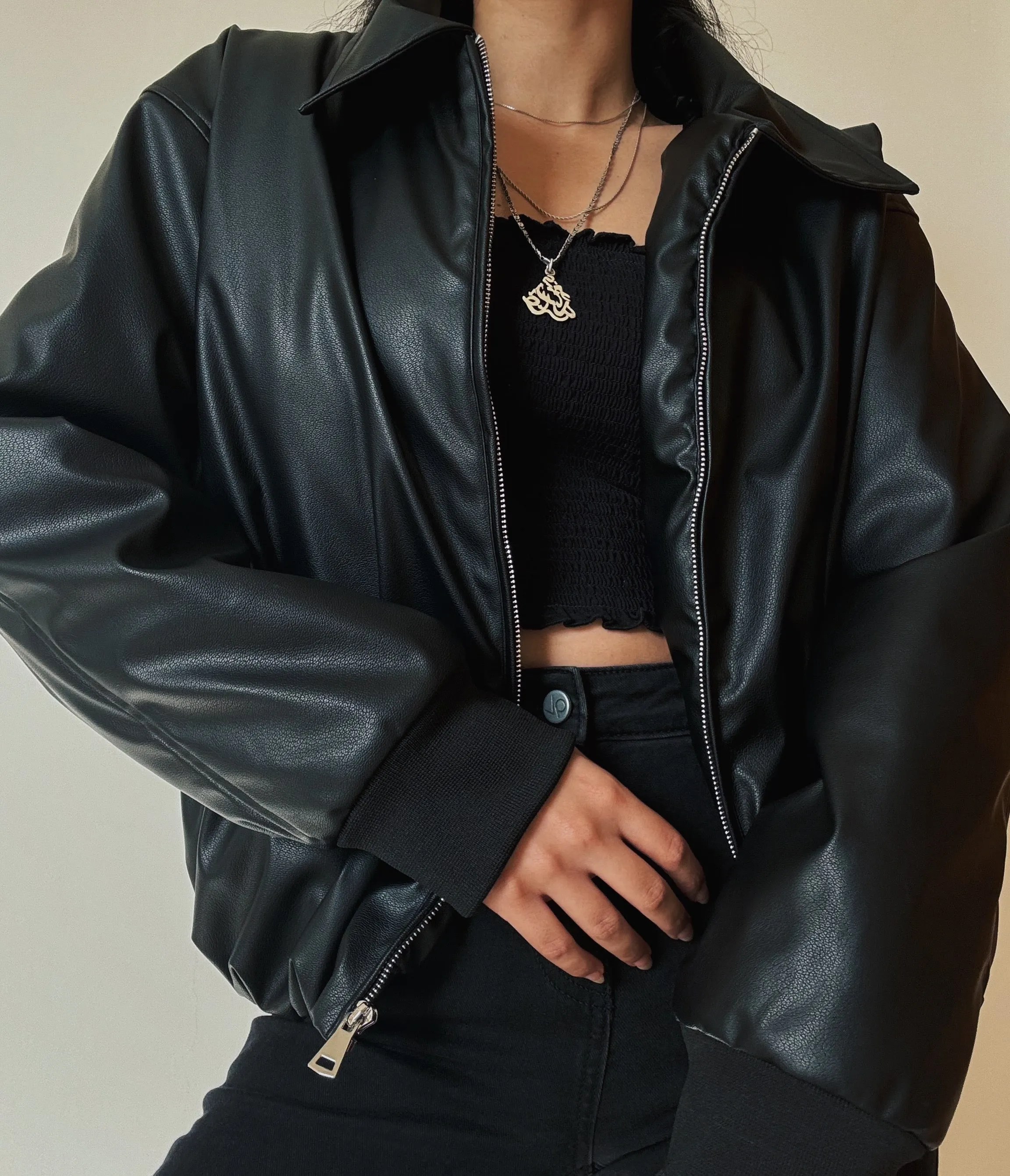 Leather Puffer (faux)