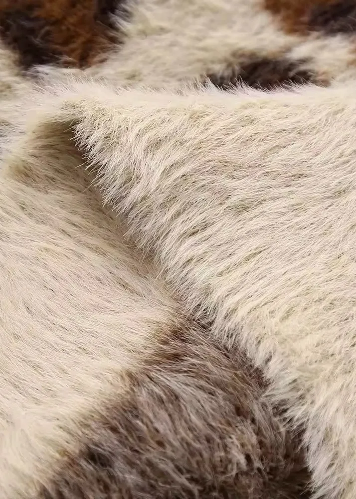 Leopard Print Angora Knit Cardigan