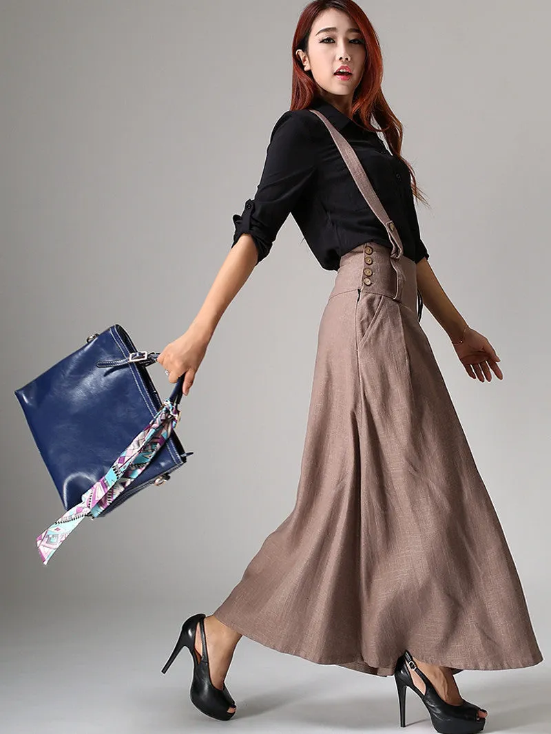 Linen skirt women long skirt maxi skirt (1033)