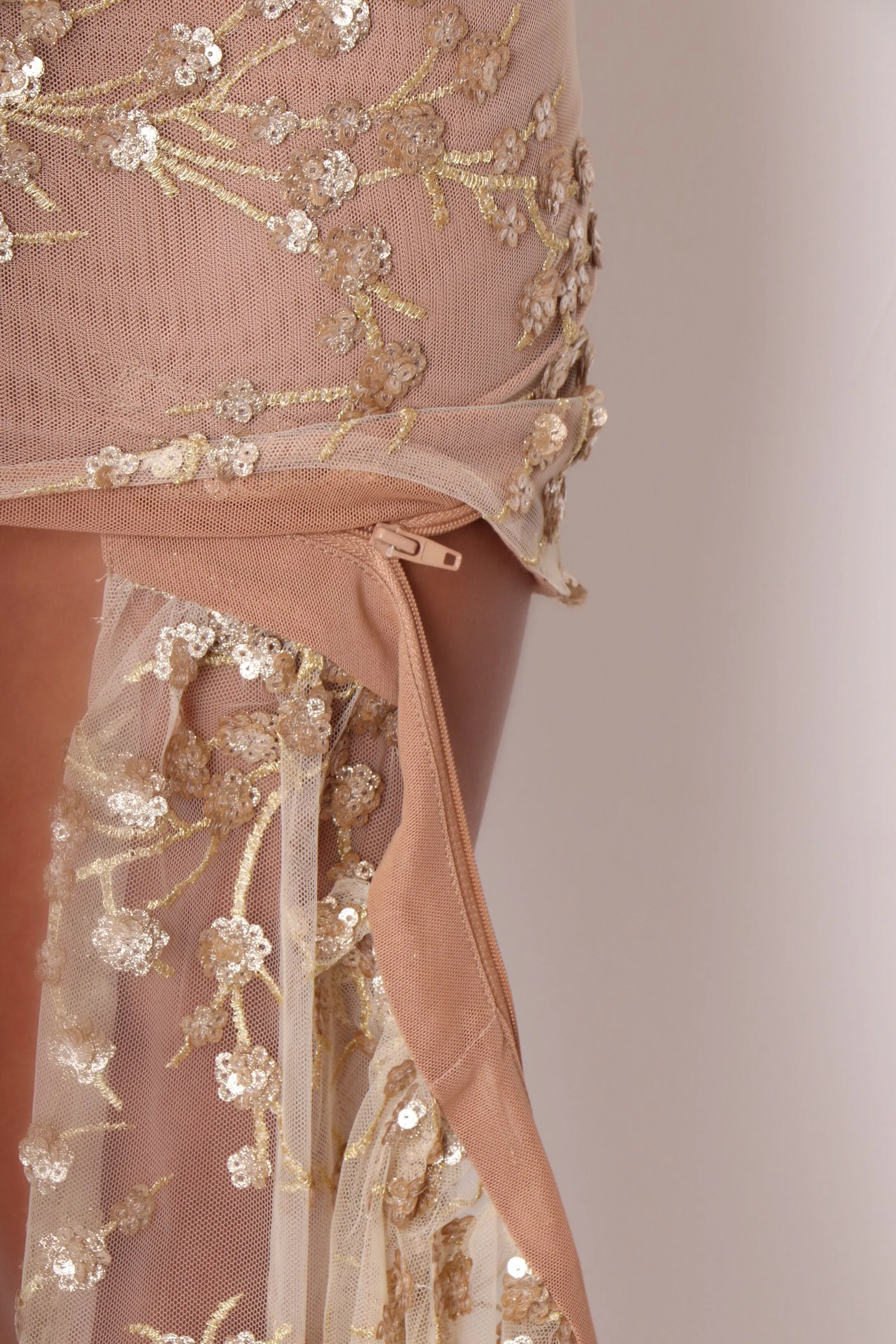 Living In Luxury Gown With Detachable Overskirt - Gold