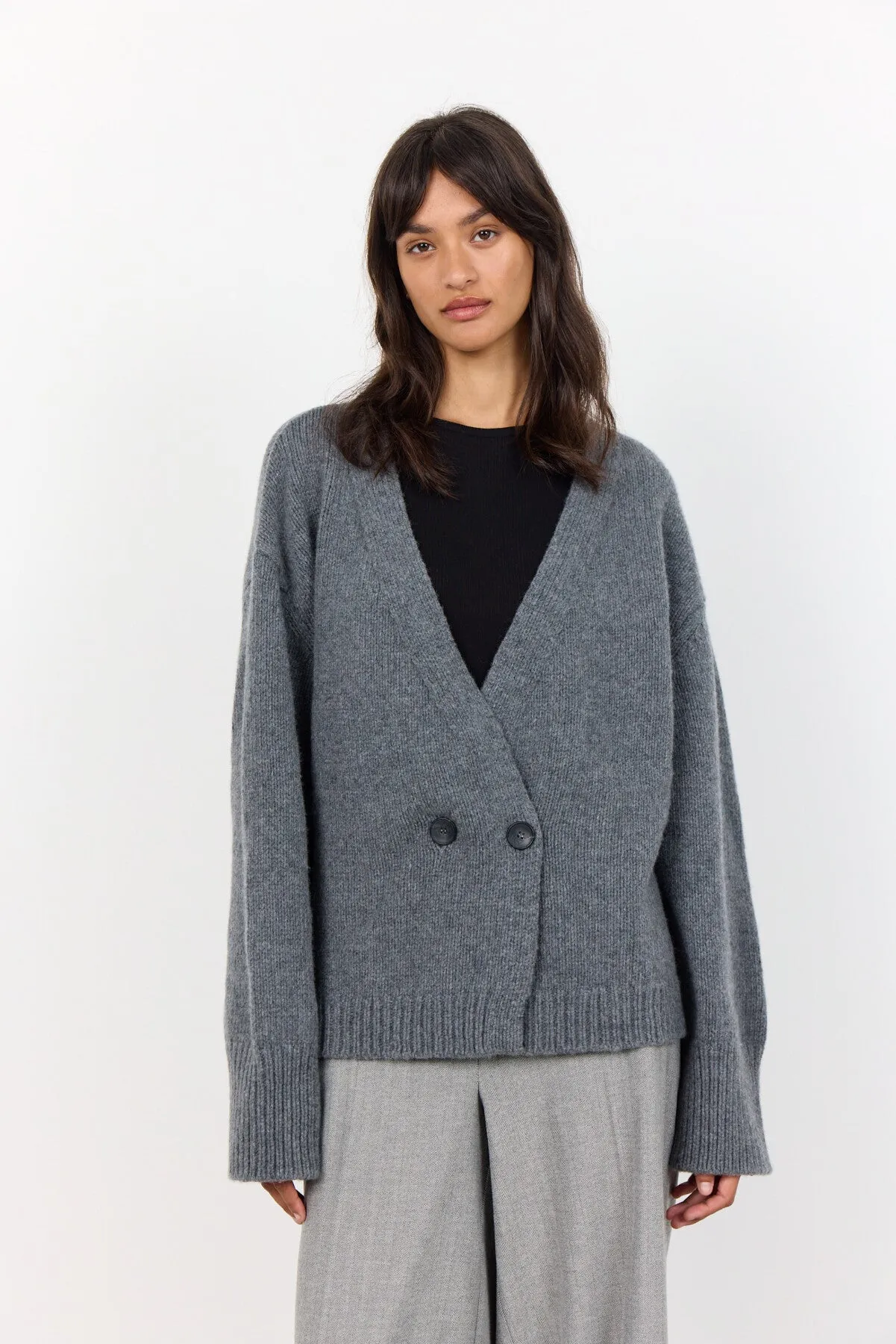 LR-PERLE 6 Cardigan Dark grey