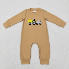 LR0729 baby boys hunting dog embroidery jumpsuit