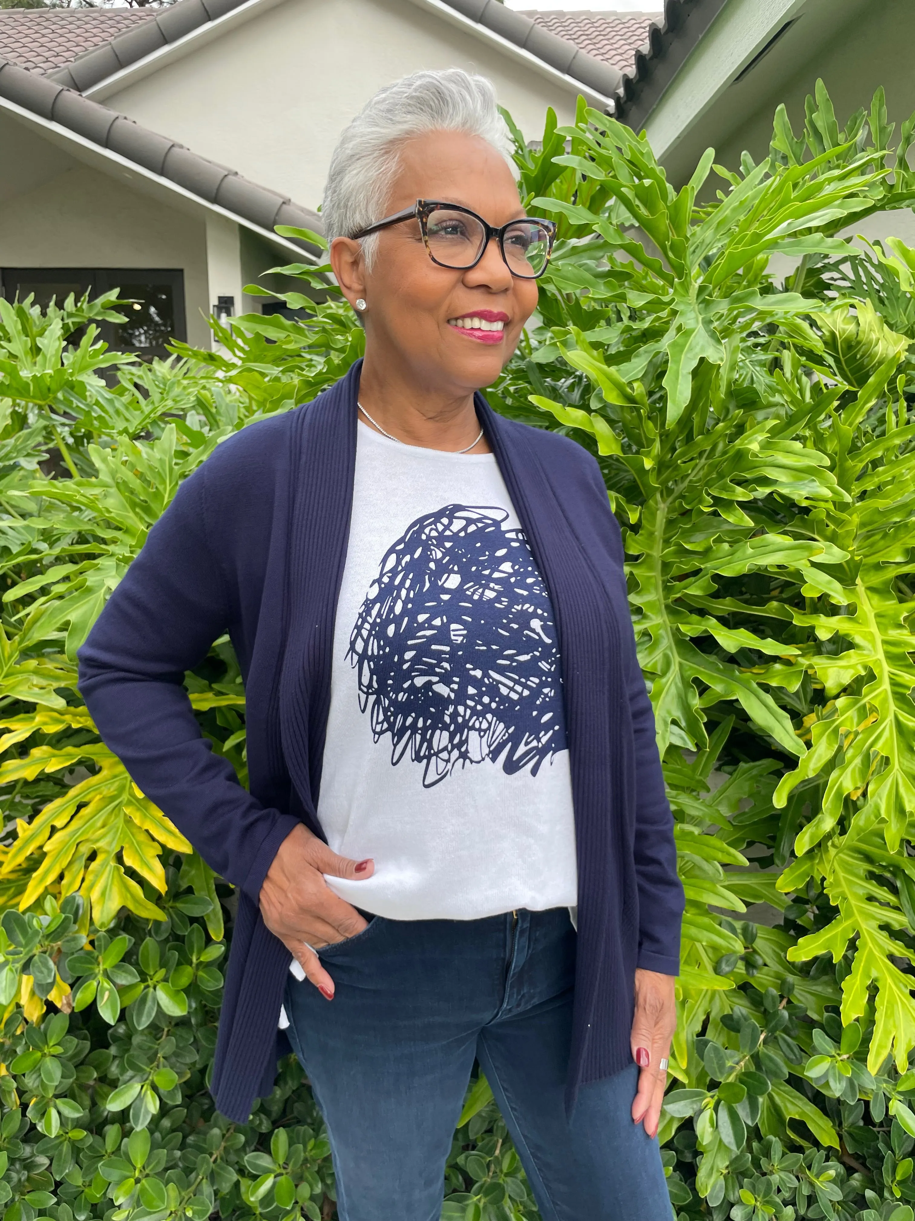 Luisa Long Cardigan - Navy