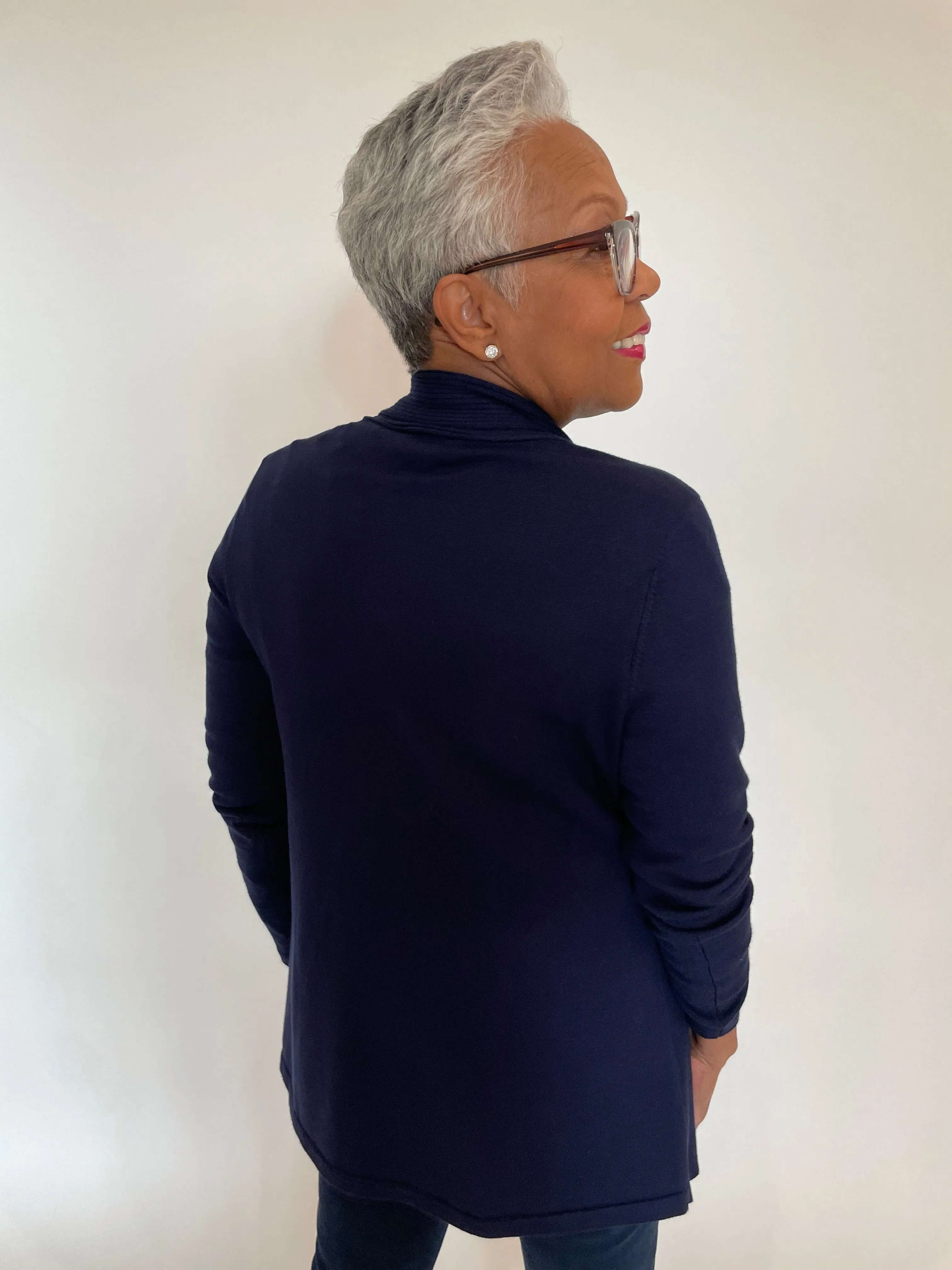 Luisa Long Cardigan - Navy