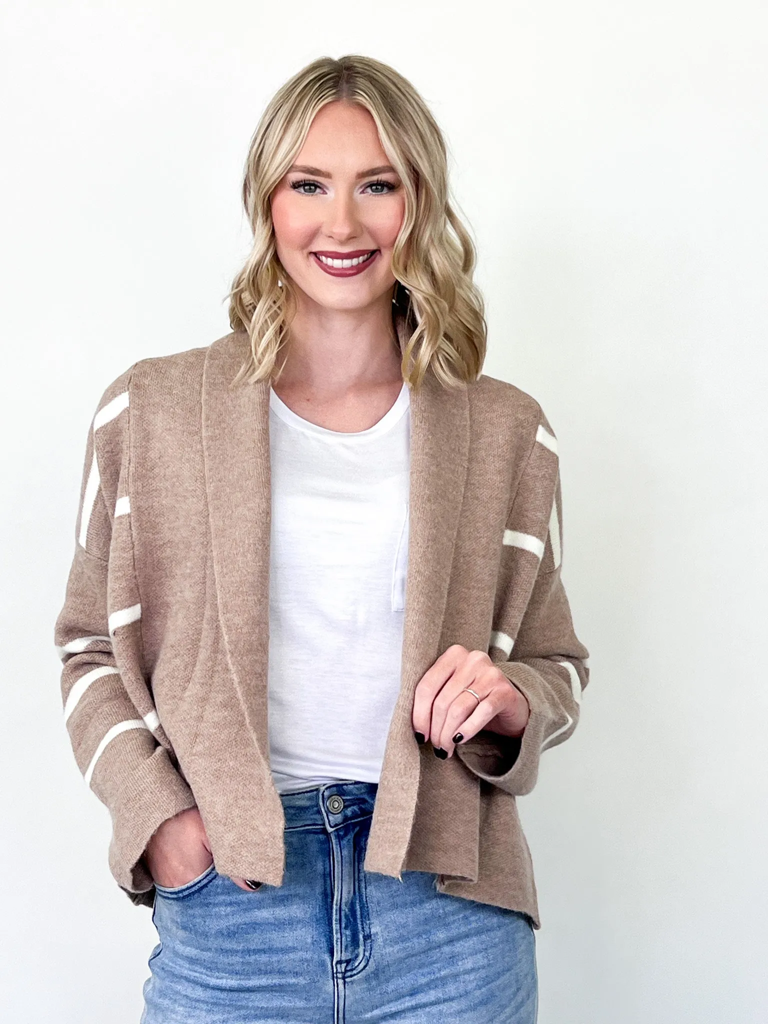 Madeline - Long Sleeve Striped Cardigan