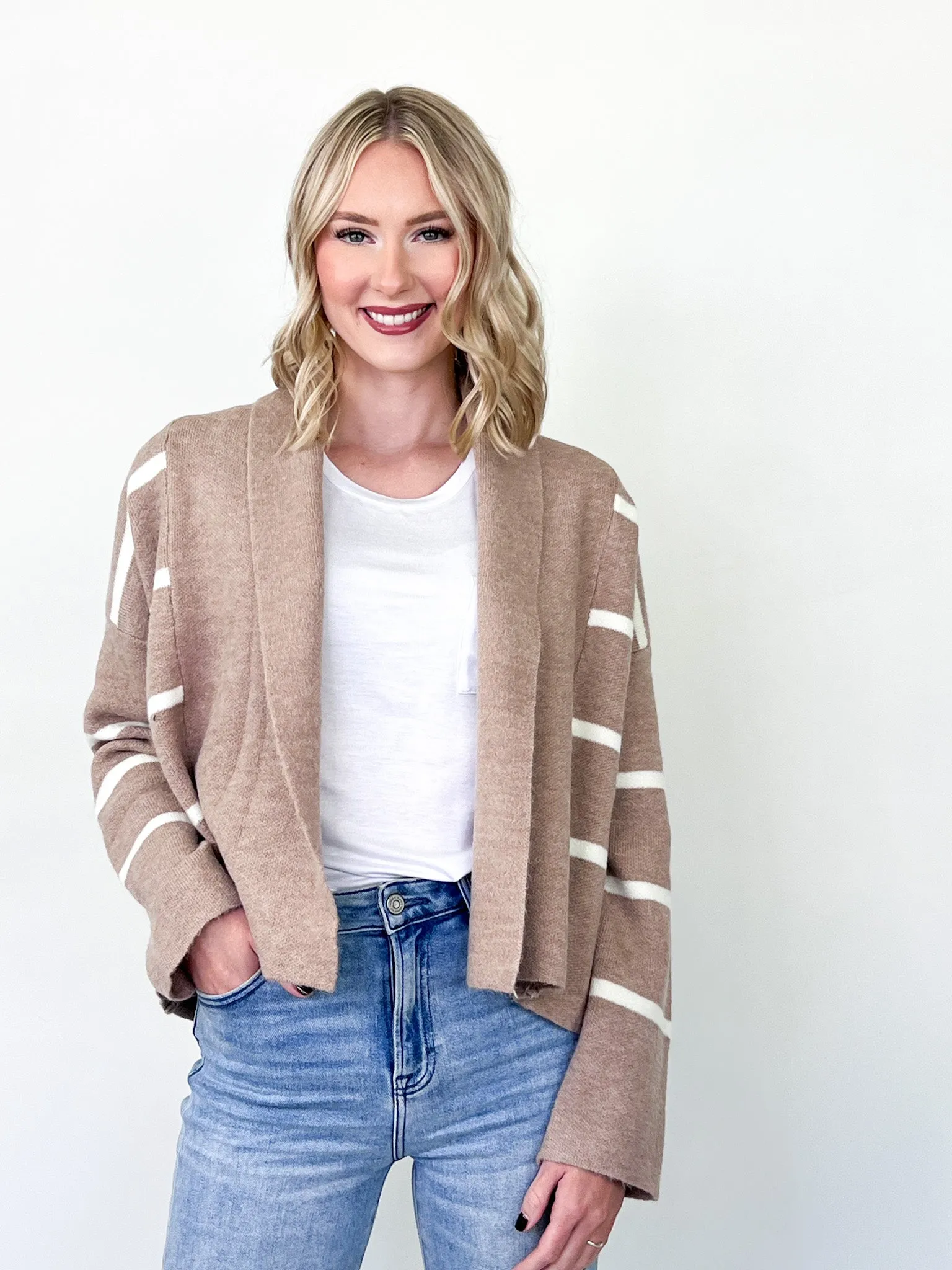 Madeline - Long Sleeve Striped Cardigan