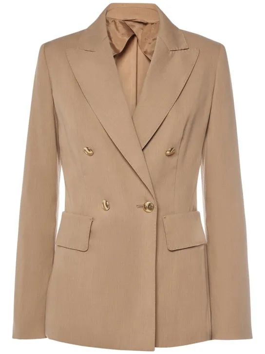Max Mara   Cotton crepe double breasted jacket 