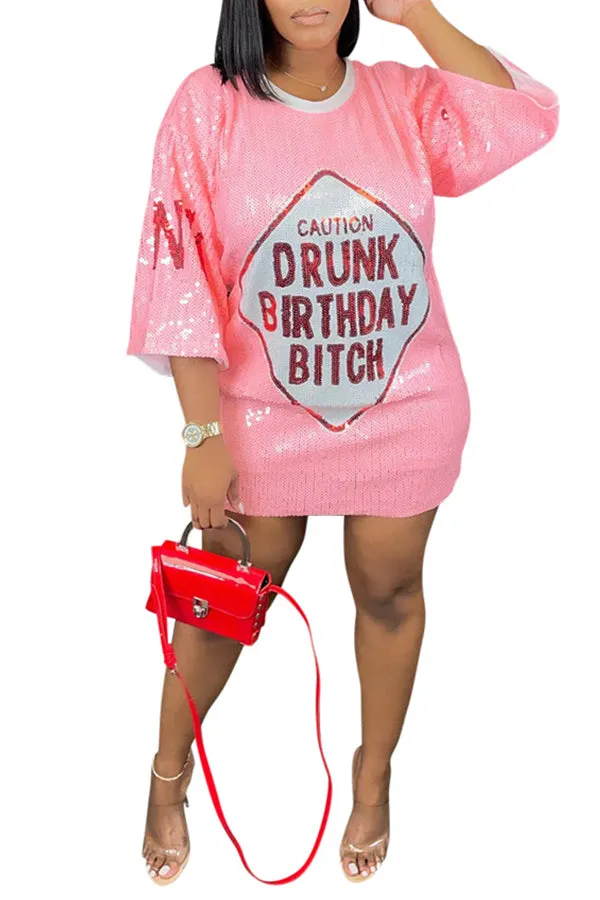 MB FASHION SEQUIN MINI SHIRT LOOSE DRESS 9984LY
