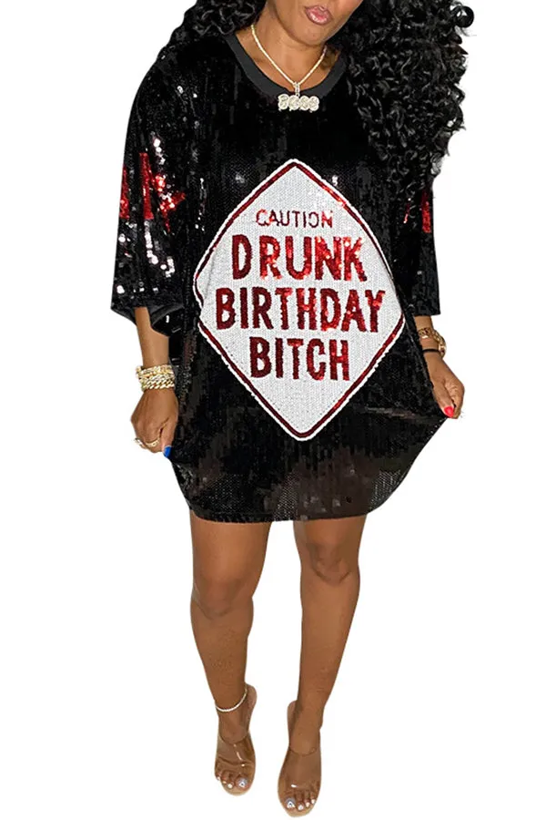 MB FASHION SEQUIN MINI SHIRT LOOSE DRESS 9984LY