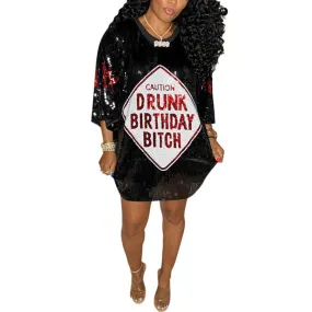 MB FASHION SEQUIN MINI SHIRT LOOSE DRESS 9984LY