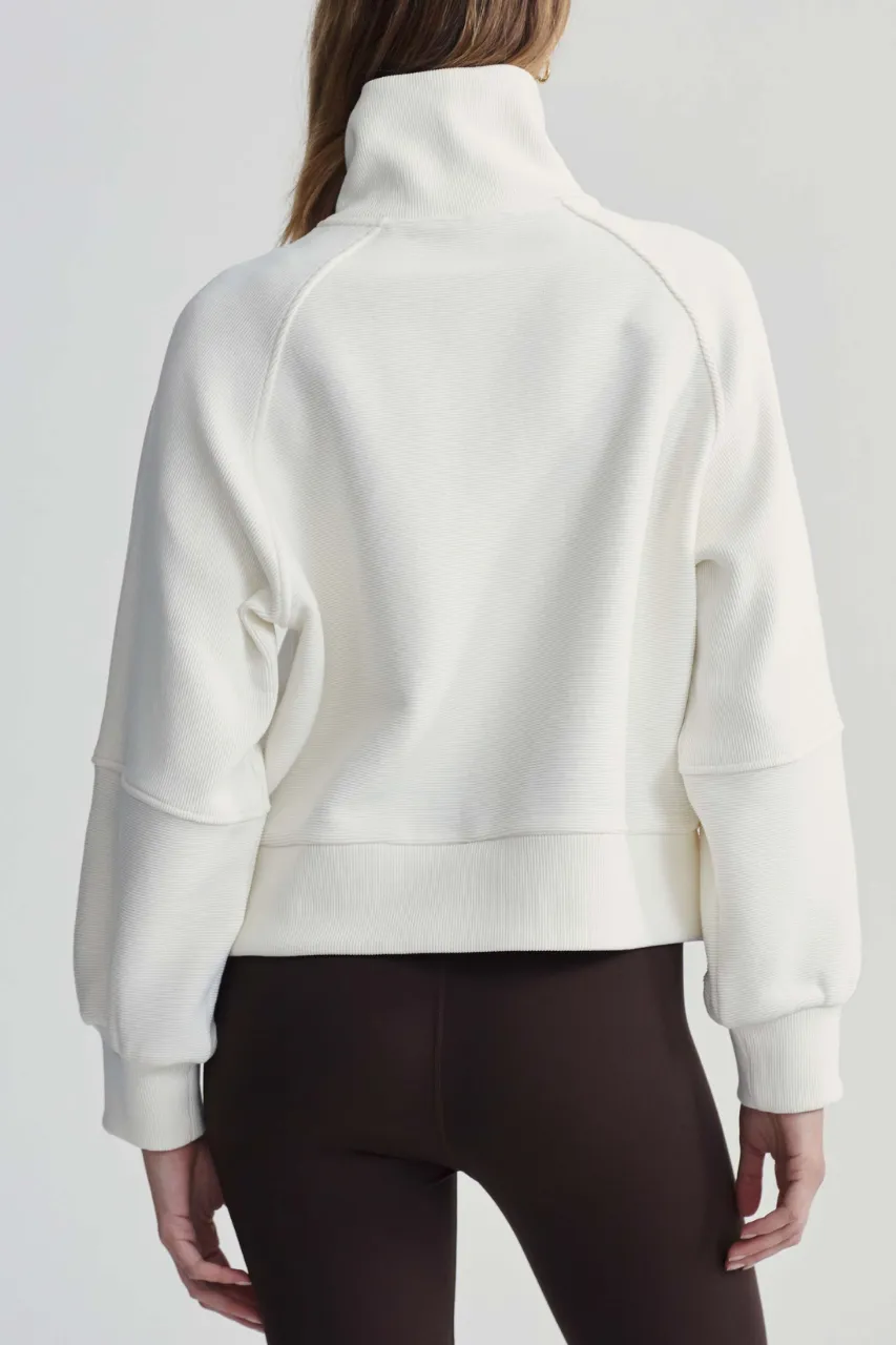 Milano Half Zip Sweat - Ivory