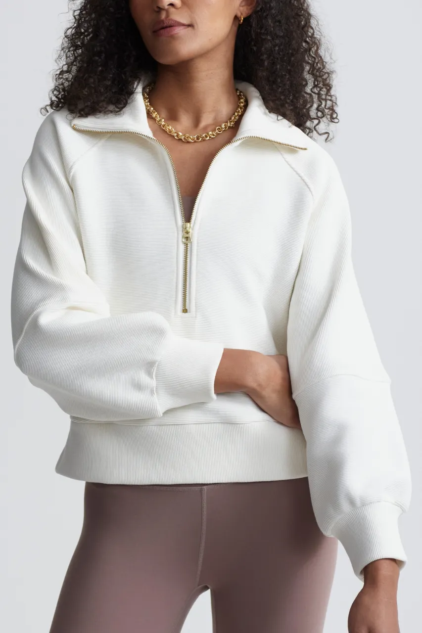 Milano Half Zip Sweat - Ivory
