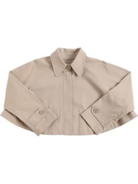 MM6 Maison Margiela   Logo embroidered cotton gabardine jacket 