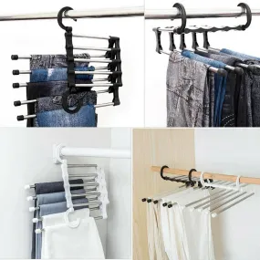 Multi-Layer Hanging Pants Storage Rack Five in One hundred Magical Magic Hanger