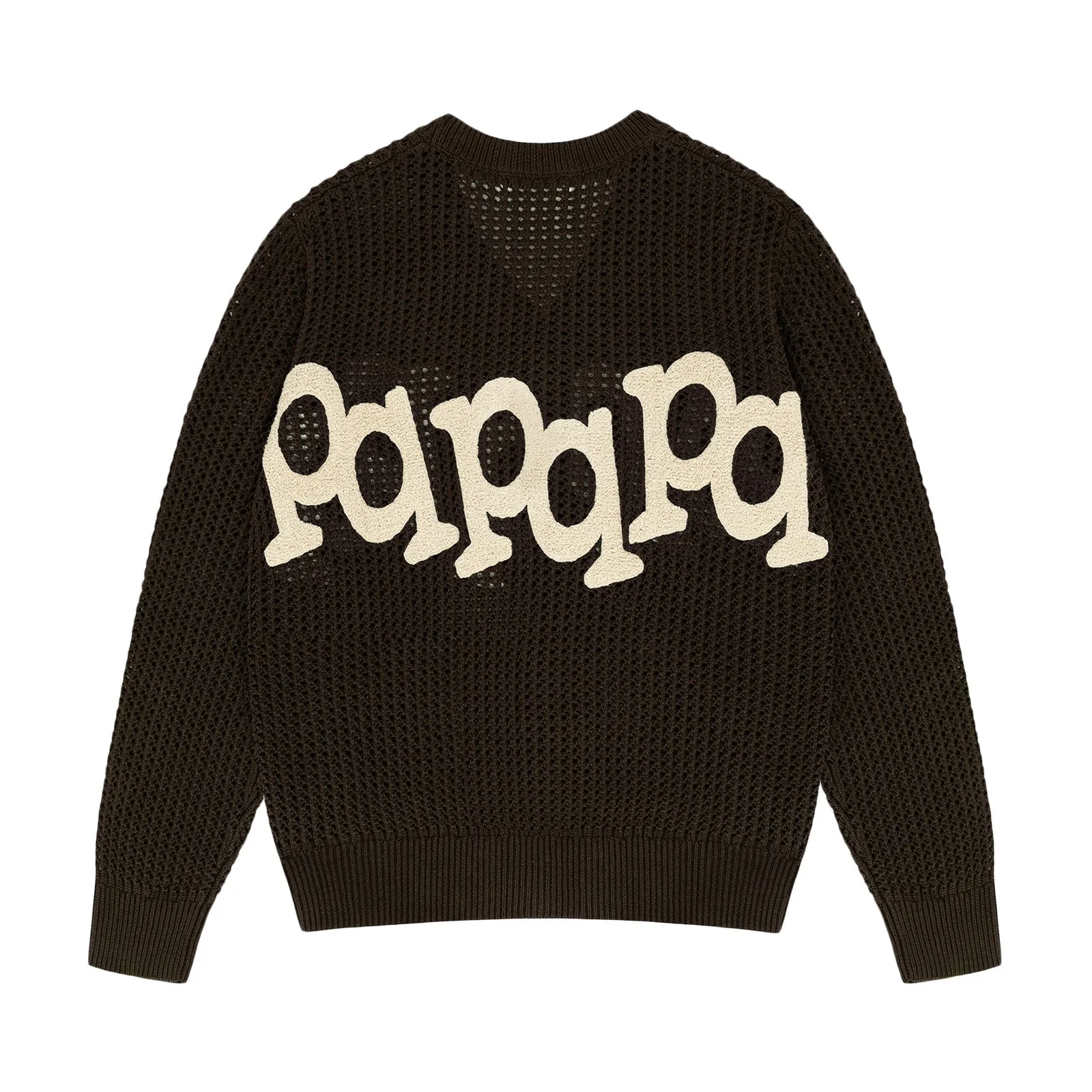 Museum Of Peace And Quiet Etched Crochet Cardigan 'Brown'