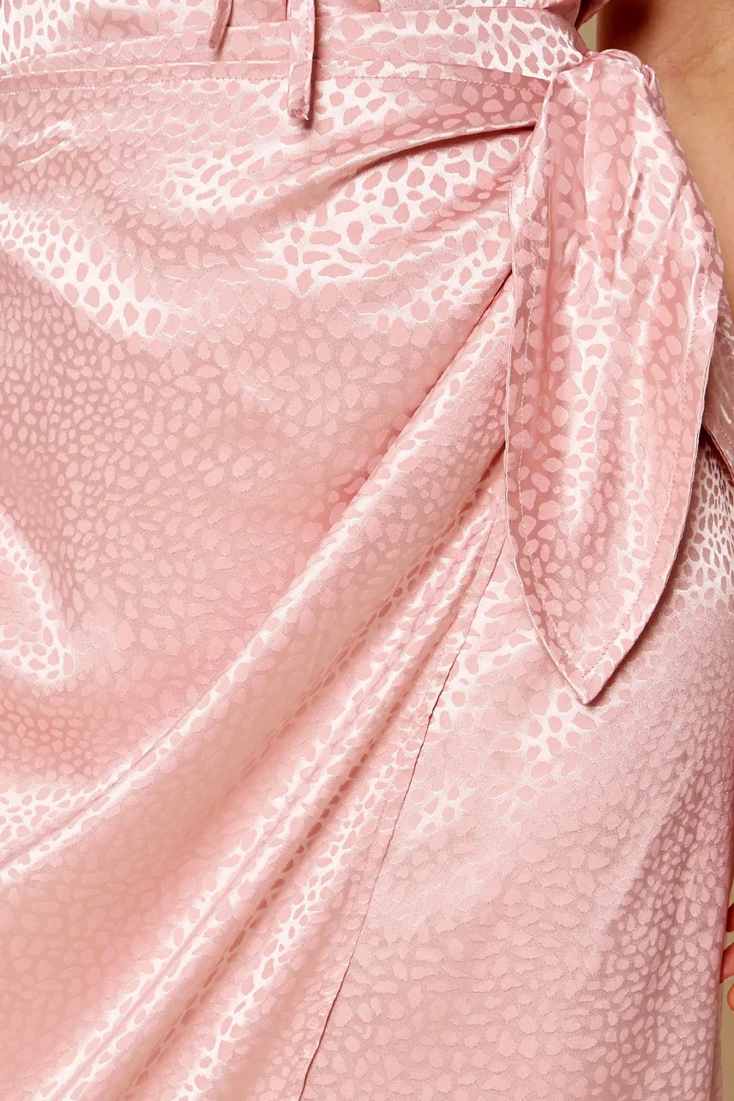 Never Change Snake Print Satin Midi Wrap Skirt