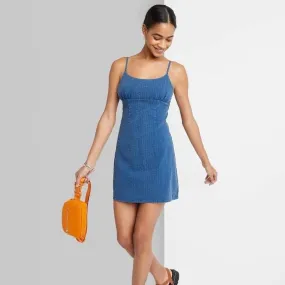 New Wild Fable Sleeveless Woven Bodycon Blue Dress Sz XL