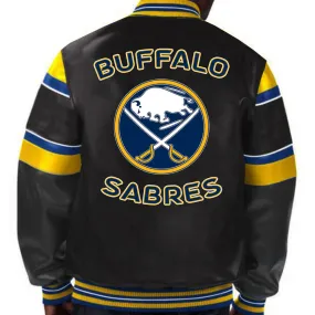 NHL Jacket in Black Leather Showcasing Buffalo Sabres by TJS