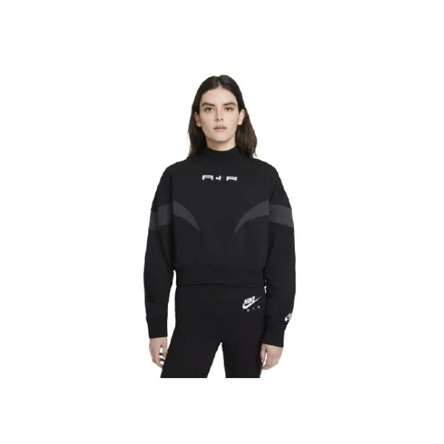 Nike Air Fleece Mock Women Lifestyle T-Shirt Black/Grey
