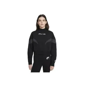 Nike Air Fleece Mock Women Lifestyle T-Shirt Black/Grey