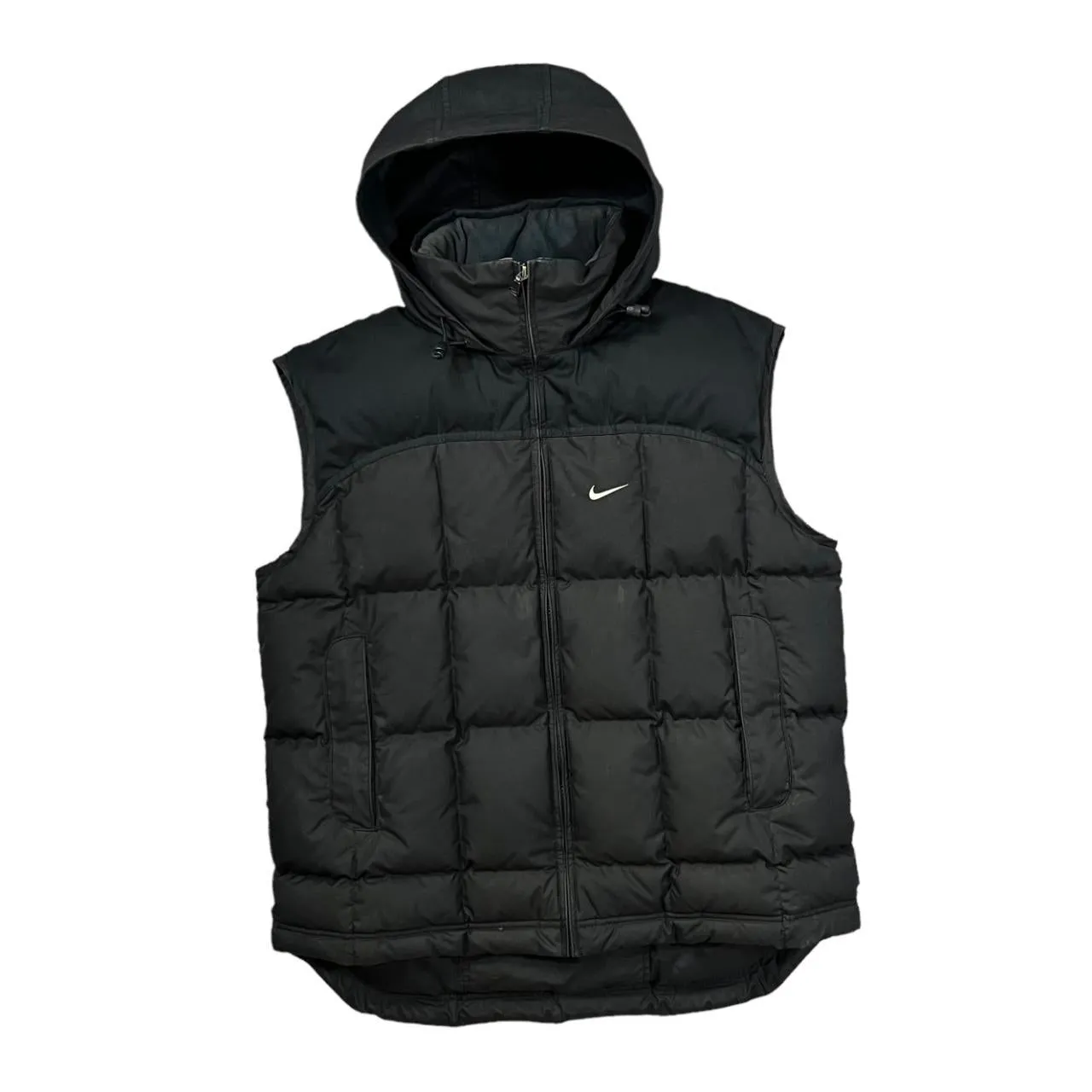 NIKE Classic Embroidered Mini Swoosh Logo Hooded Padded Puffer Gilet