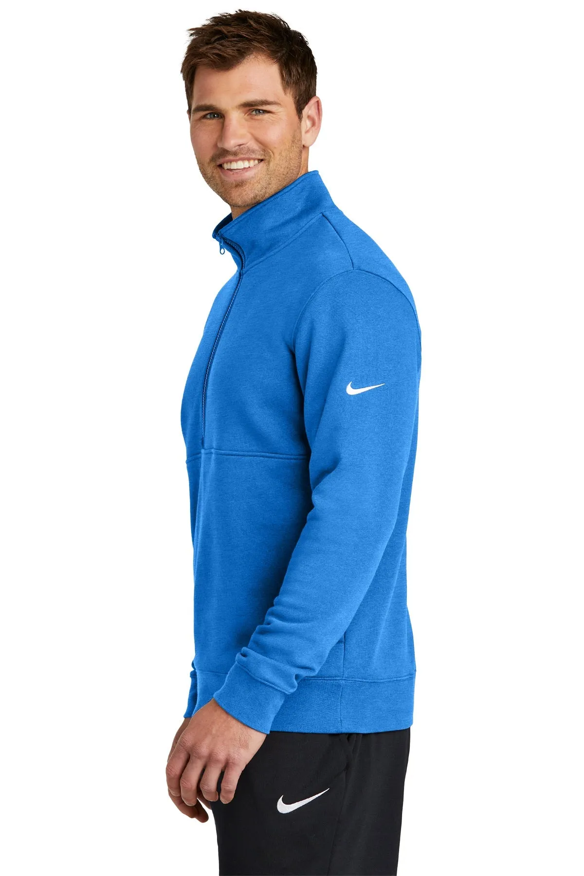 Nike Club Fleece Custom Quarter-Zips, Light Game Royal Heather