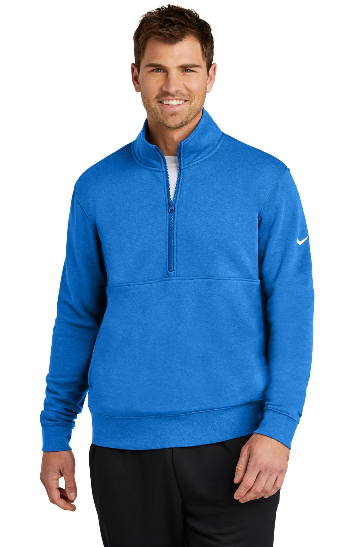 Nike Club Fleece Custom Quarter-Zips, Light Game Royal Heather