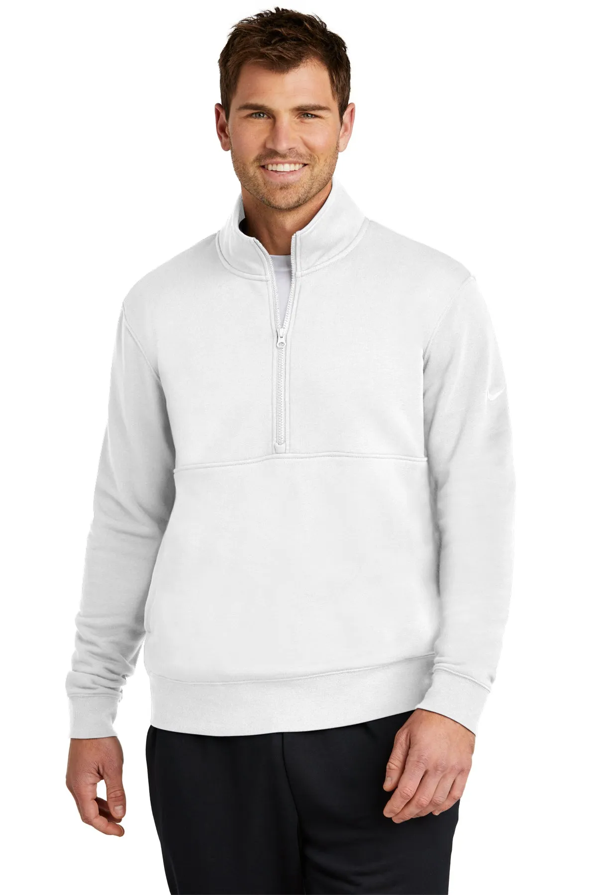 Nike Club Fleece Custom Quarter-Zips, White