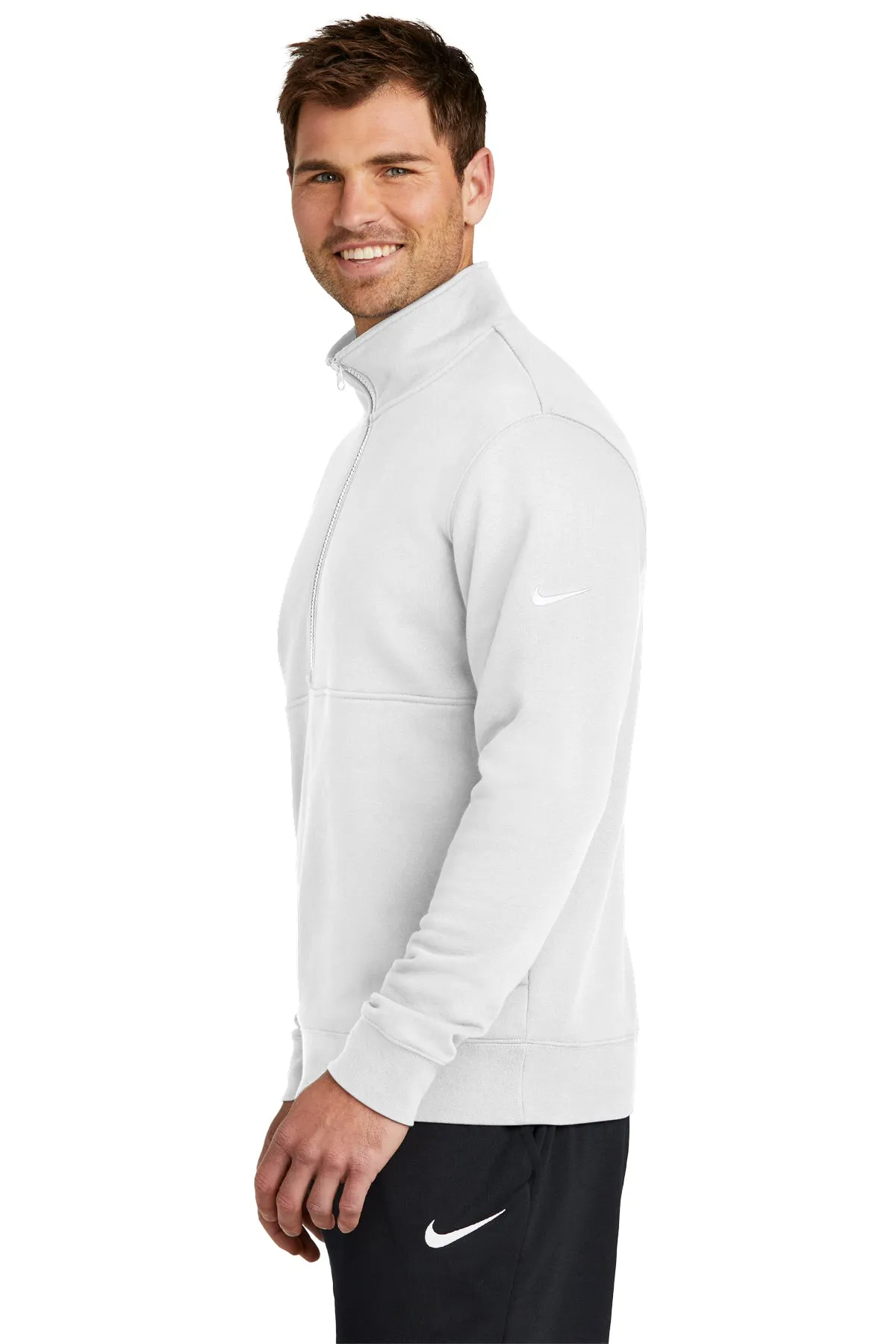 Nike Club Fleece Custom Quarter-Zips, White