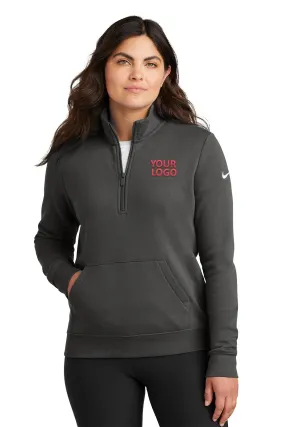 Nike Ladies Club Fleece Custom Quarter-Zips, Anthracite