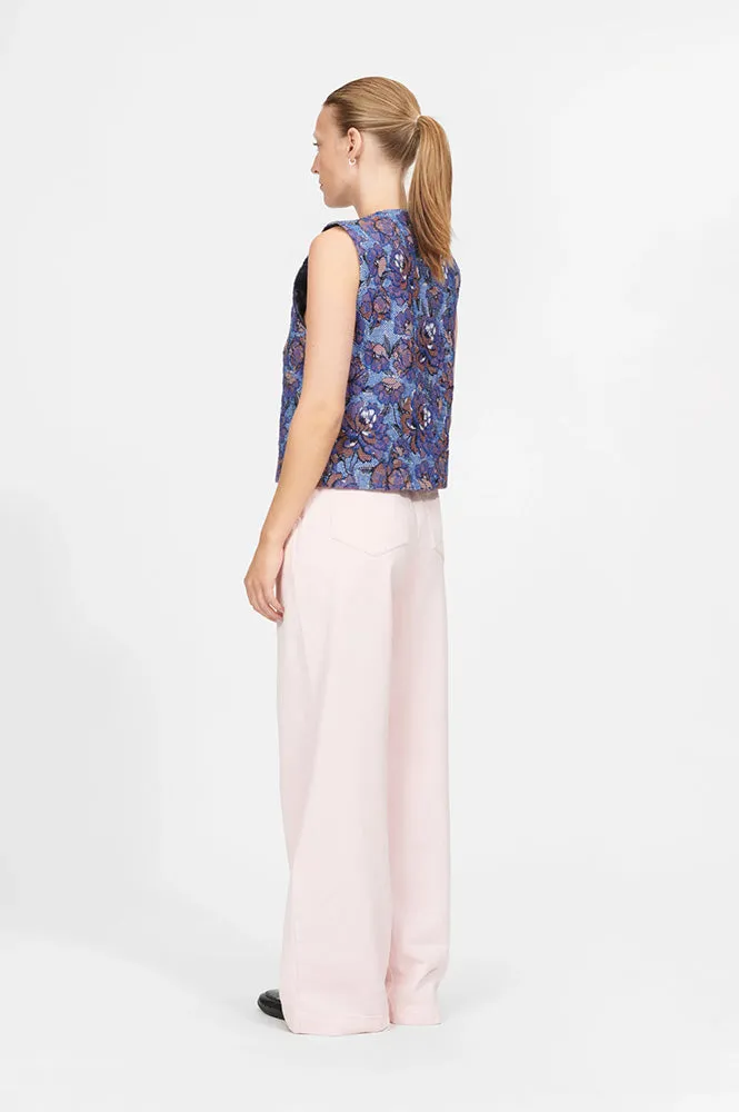 Nué Notes Jasper Red Blue Jacquard Vest