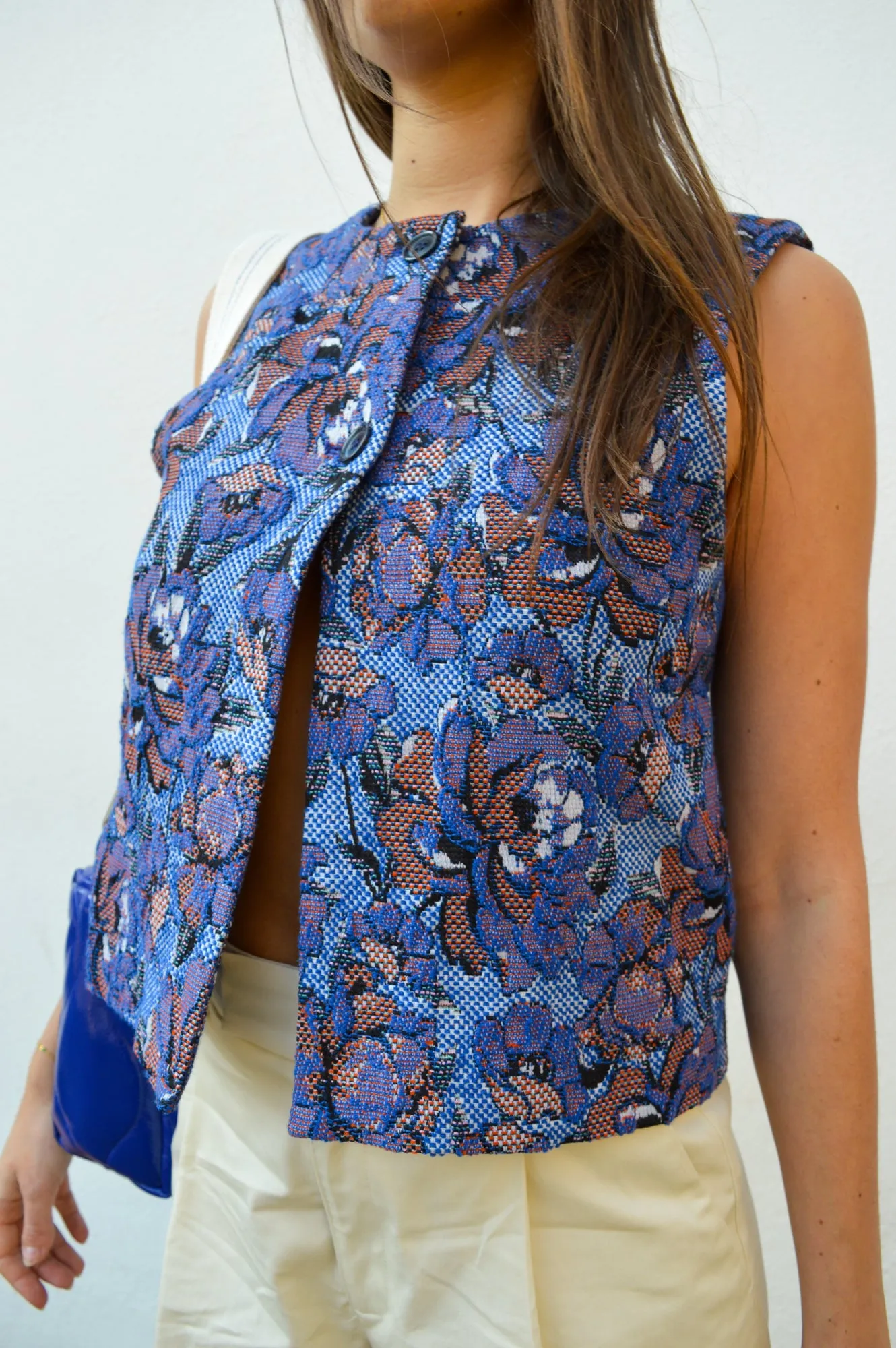 Nué Notes Jasper Red Blue Jacquard Vest