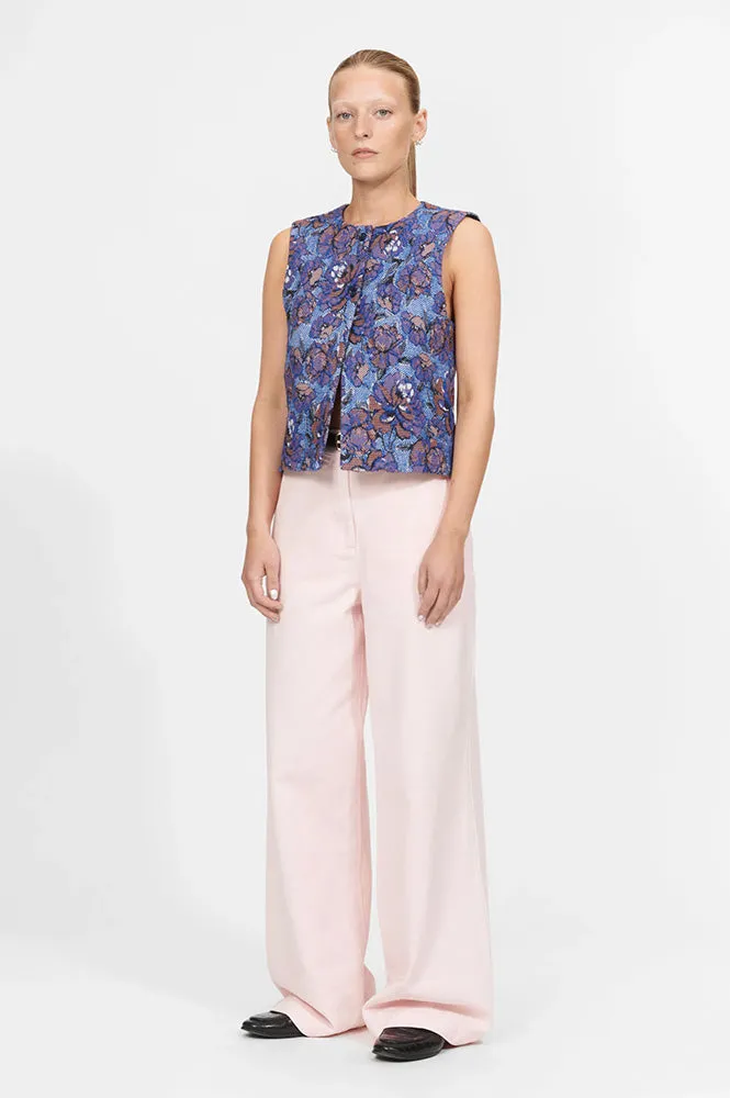 Nué Notes Jasper Red Blue Jacquard Vest