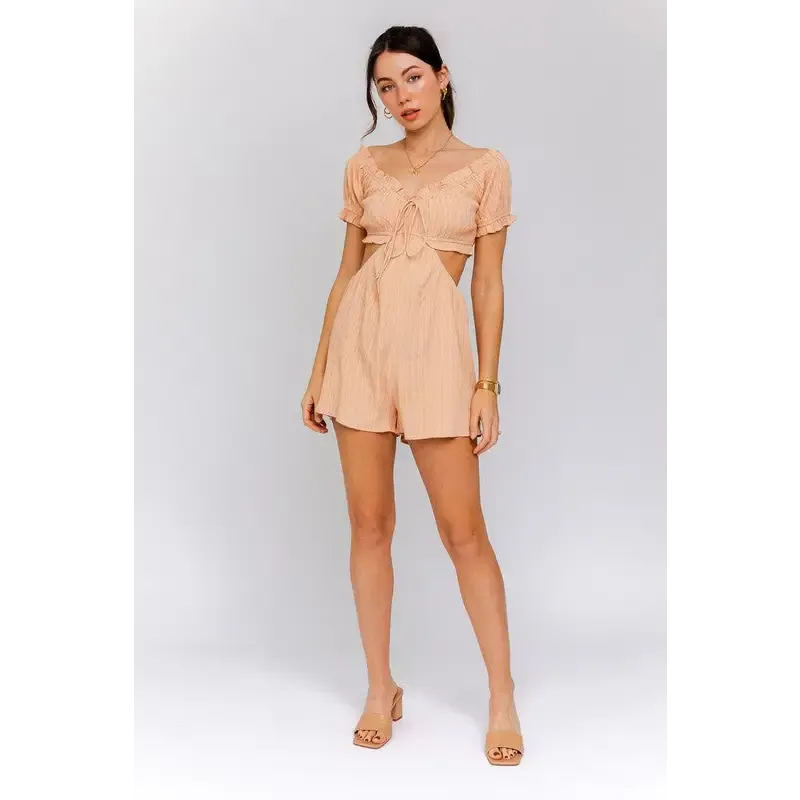 OFF SHOULDER CUTOUT ROMPER