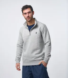 Omnitau Men's Hybrid Organic Cotton 1/4 Zip Mid Layer Fleece - Heather Grey