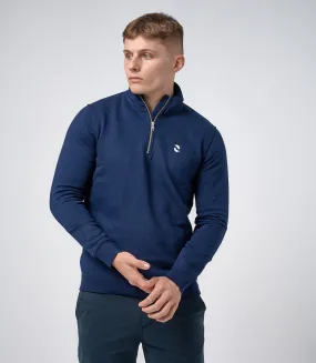 Omnitau Men's Hybrid Organic Cotton 1/4 Zip Mid Layer Fleece - Navy