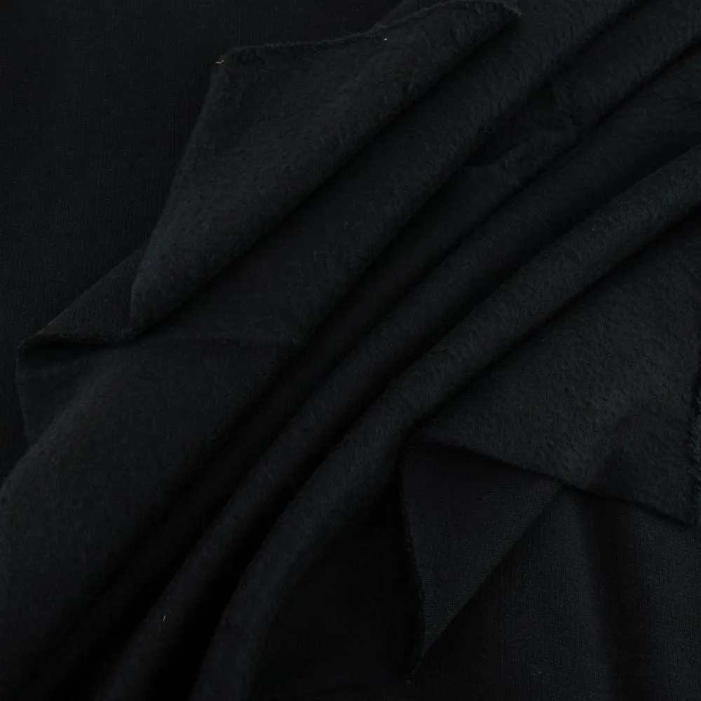 Organic Fleece Knit Fleece in Black - Birch Fabric