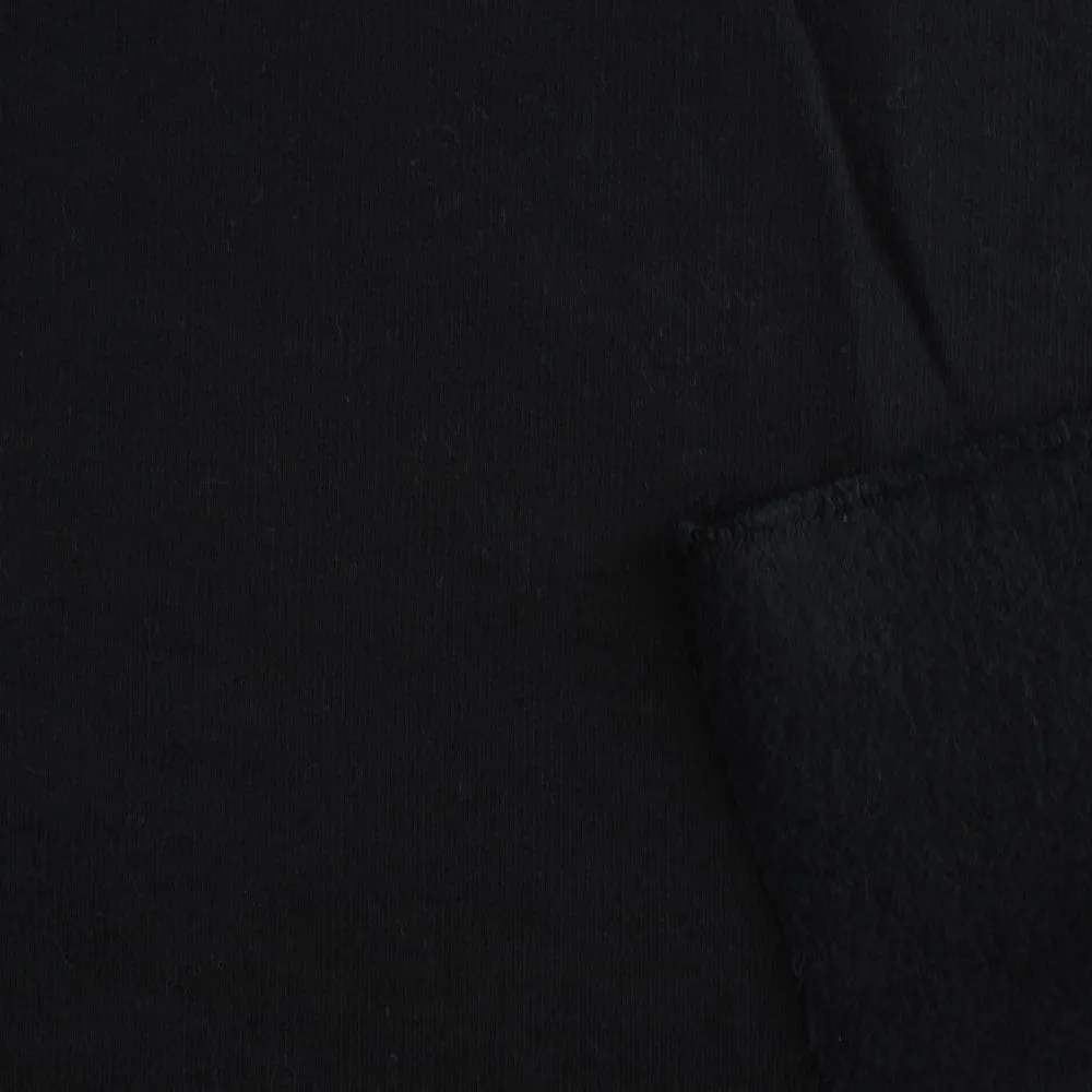 Organic Fleece Knit Fleece in Black - Birch Fabric
